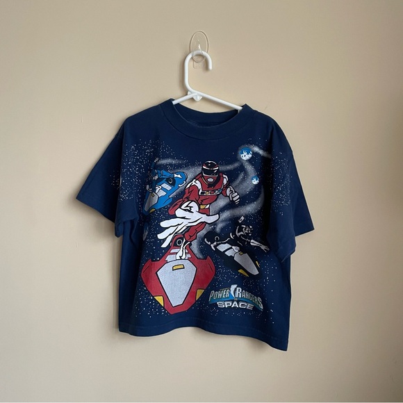 Vintage 90s Saban’s Power Rangers in Space All Over Print Graphic Tee 5-6 AOP - Picture 4 of 8